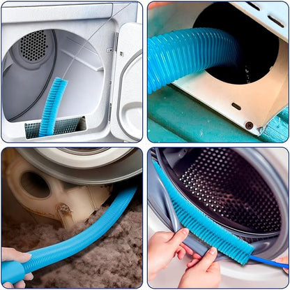 Dryer Vent Cleaner Kit,4 Pieces Dryer Lint Cleaner Vacuum Attachment & Brush Tool–Dryer Vent Cleaning Kit for Front Load,Dryer Lint Trap Cleaner with Hose,Dryer Vent Cleaner for Lint Removal (Blue)
