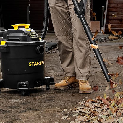 STANLEY 12 Gallon 5.5 Peak HP Wet/Dry Vacuum, 3 in 1 Shop Vacuum Blower,1-7/8"x6 Hose, Range for Garage, Carpet Clean, Workshop with Vacuum Attachments-SL18199P