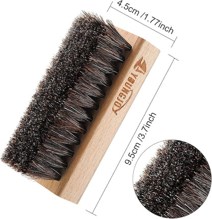 YoungJoy Sneaker Cleaning Brush Shoes Shine Dauber Nylon/Horsehair/Boar Cleaner Brushes Crepe Applicators(Horsehair bristle)