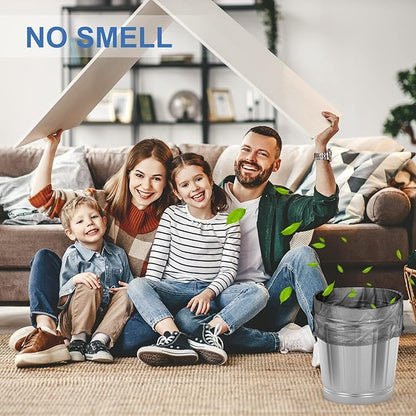 Small Trash Bags 3-5 Gallon, Inwaysin 200 Count Small Bathroom Trash Bags Black, Strong Small For Garbage, 4 Gallon Biodegradable, Unscented, Size Expanded for Kitchen