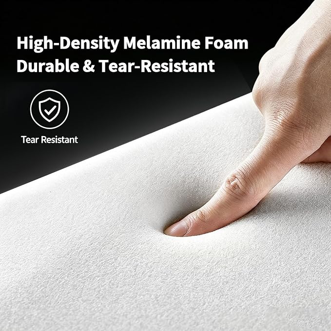 45+5 Bonus - Extra Thick & Durable Melamine Foam Cleaning Pads - Heavy Duty Wall Cleaner & Shoe Scrubber for Bathroom, Kitchen, Baseboard - Non-Scratch, Just Add Wate