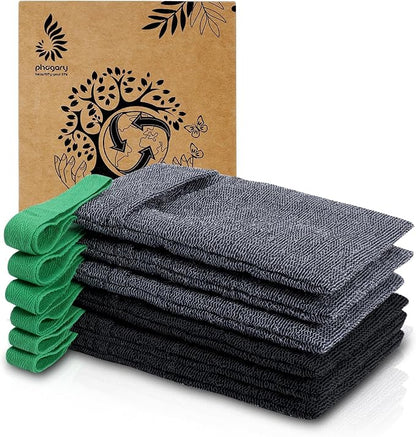 PHOGARY Soap Bags Mesh Exfoliating, 6 Pack Soap Net Sock for Bar Soap, Nylon Shampoo Bar Bags for Bath/Shower Exfoliating, Soap Sleeve Body Scrubber Pouch Body Exfoliator - Quick Drying (Black,Gray)