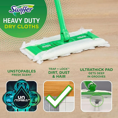 Swiffer Sweeper Heavy Duty Dry Multi-Surface Cloth Refills for Floor Sweeping and Cleaning,Unstopables Fresh Scent,20 Count (Pack of 4)