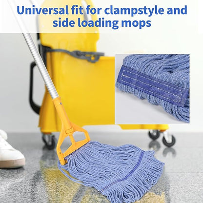 6 Pack Commercial Mop Head Replacement, Heavy Duty Mop Head Commercial Replacement for General and Floor Cleaning, Wet Industrial Blue Cotton Looped End String Head Refill (Blue)