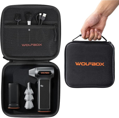 WOLFBOX Hard Carrying Case for MF200 Electric Air Duster [CASE ONLY, Device Not Included], Shockproof Travel Storage Bag for Compressed Air Blower & Accessories, Splash-Proof