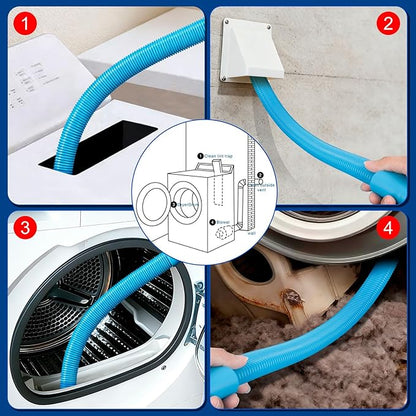 Dryer Vent Cleaner Kit - Dryer Lint Brush and Flexible Vacuum Hose Dryer Lint Vac Attachment with Universal Connector, Dryer Cleaning Tools, Suitable for Most Vacuum Cleaners