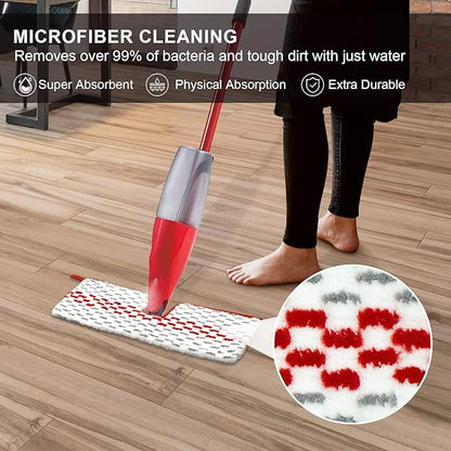 Microfiber Spray Mop Pads Compatible with Ocedar ProMist MAX Spray Mop, Reusable Mops Refill for Oceda Promist Dust Mop, Dual-Action Washable Flip Mops Pads Replacement for Dry and Wet Floor Cleaning