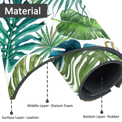 2PCS 24" X 5.5" Kitchen Sink Splash Guard Faucet Mat Leaf Super Absorbent Fast Drying Faucet Guard & Draining Mat Sink Splash Guard Behind Faucet for Kitchen, Bathroom