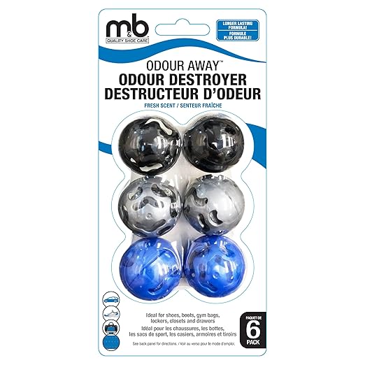 MONEYSWORTH & BEST | SHOE DEODORIZER BALLS | 6 PACK | Odour Blocker, Long-lasting, Fresh Scent | For Sneakers, Shoes, Leather, Gym Bag, & More