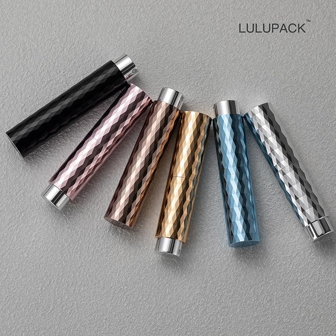 Lulupack Travel Perfume Bottle Refillable - Cologne Spray Atomizer Mini - Small Travel Size Empty Sprayer for Refill Sample Container - Portable Fragrance Decant Dispenser for Women Men 8ml 6PCS Sleek