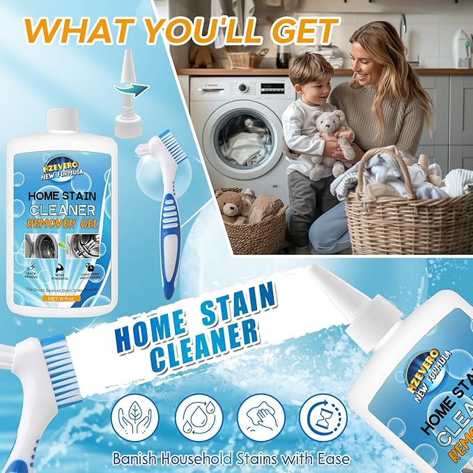 Mold Stain Remover Gel,Washing Machine Cleaner Front Load Washer Gasket Mold Remover Home Stain Cleaner Cleaning Gel for Grout, Bathroom, Bathtub, Refrigerator Cleaning Solution 46488gd