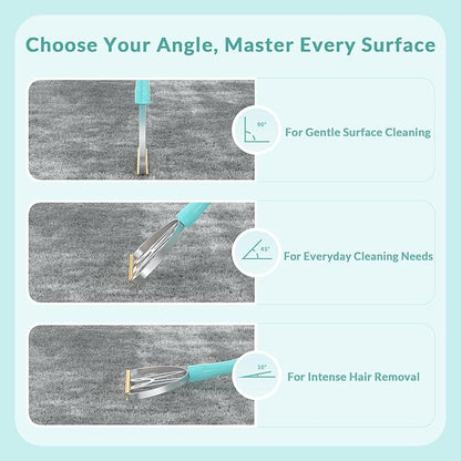 Pet Hair Removal Tool Kit-Max and Pro-by LINTPLUS(Pet Hair Remover),Cat Hair Remover and Carpet Scraper-Easy Dog Hair Remover for Carpeted Stairs & Rugs-Gets Every Hair!