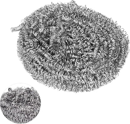 Stainless Steel Scrubber Cleaning Ball Scouring Ball for Pot Cleaner Kitchen Cleaning Tool High Steel Wire Durable Compact Design for Kitchen Bathroom Outdoor Use 7x4cm 25g 1pcs
