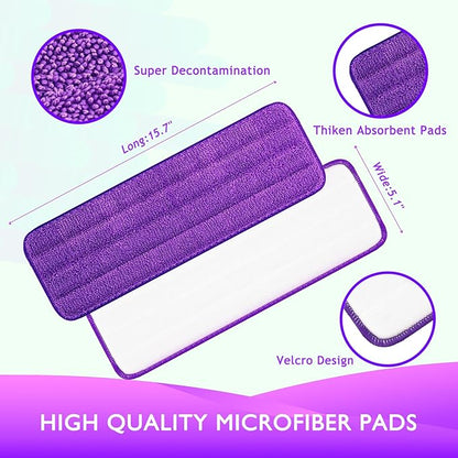 Reusable Power Mop Refill Pads Compatible with Swiffer PowerMop Mop - Power Mop Pads Refill - Washable Microfiber Pads for Multi-Surface Floor Cleaning, 5 Pack