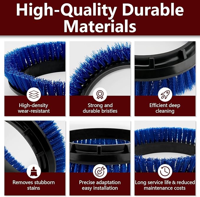 2 Pack 237058 Blue Crimped Polypropylene Scrub Orbiter Brush Replacement for Oreck Commercial ORB550MC, ORB600MW and ORB700MC Orbiter Floor Machines, for Bissell BGEM9000