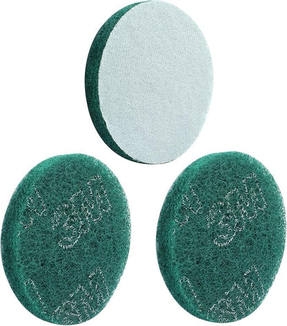 Hordion 8Pcs Scrub Pads Round Scrubber Scouring Pads Abrasive Scuffing Tool for Home Kitchen House Cleaning, Green