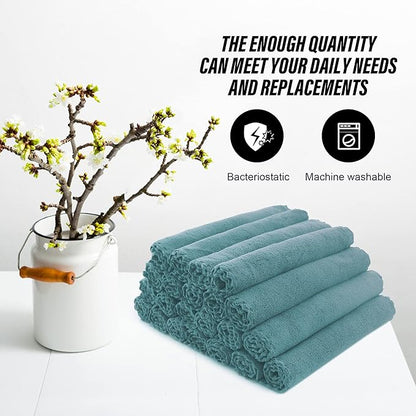 MOONQUEEN Ultra Soft Premium Washcloths Set - 12 x 12 inches - 24 Pack - Quick Drying - Highly Absorbent Coral Velvet Bathroom Wash Clothes - Use as Bath, Spa, Facial, Fingertip Towel (Teal)