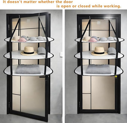 SAMJANE Hanging Sweater Drying Rack – Lay-Flat Warp-Knit Airflow Mesh for Delicates, 3 pcs 3-Tier Foldable Space-Saving Door-Hanging Design for Fast Drying & No Deformation in Small Spaces (Black)