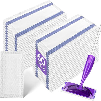 Spray Mop Pad Refill Compatible with Swiffer WetJet Multi Surface Cleaner, Disposable Multi-Layers Mopping Pads for All Hard Surface, Especially Hardwood Floor, High Thickness & High Absorbent, 60 pcs