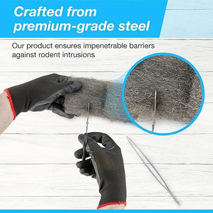 Steel Wool for Mice Control, 6 Pack Steel Wool Cloth Rodent Barrier, 78FT Total Fine Steel Wools 0000, Easy Cut & Shape Crack Filler for Mice & Rodent Blocking