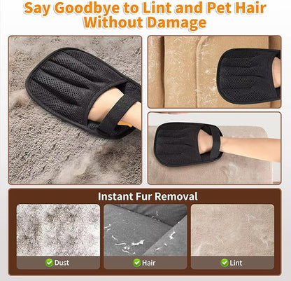 Pet Hair Removal Glove – Reusable Electrostatic Dog & Cat Hair Remover for Couch, Furniture, Carpet, Car Seats, Laundry & Clothing | Pet Grooming Mitt