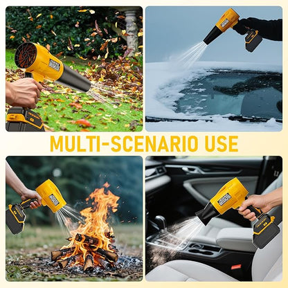 Electric Cordless Leaf Blower for DeWALT 20V Battery, 580,000 RPM Brushless Turbo Jet Blower with 3 Nozzles, Handheld Blower for Patio, Garden, Yard, Leaves, Dust, Garage & Snow Cleaning (Not Battery)