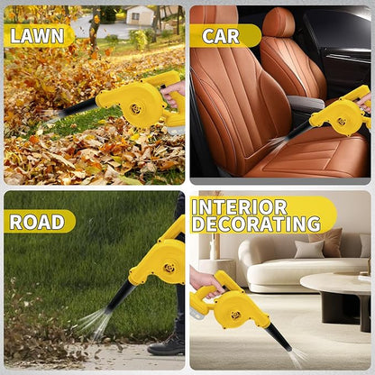 Leaf Blower for Dewalt 20V,17000r/min,2-in-1 Lightweight Handheld Cordless Vacuum Cleaner,Electric Leaf Blower Battery Powered Tools,for Inflating/Blowing/Leaves/Car(No Battery)