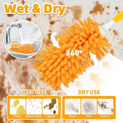 LOVECO 8 Pack Dusters for Swiffer - Reusable Duster Refill Compatible with Swiffer, 360 Heavy Duty Dusters Refills (Include 1 Handle & Laundry Bag)