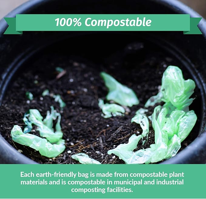 Reli. Compostable 16-25 Gallon Trash Bags | 50 Count | ASTM D6400 | Green | Eco-Friendly | For Compost