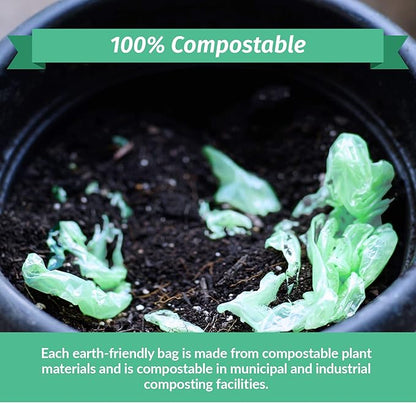 Reli. Compostable 6-8 Gallon Trash Bags | 100 Count | ASTM D6400 | Green | Eco-Friendly | For Compost