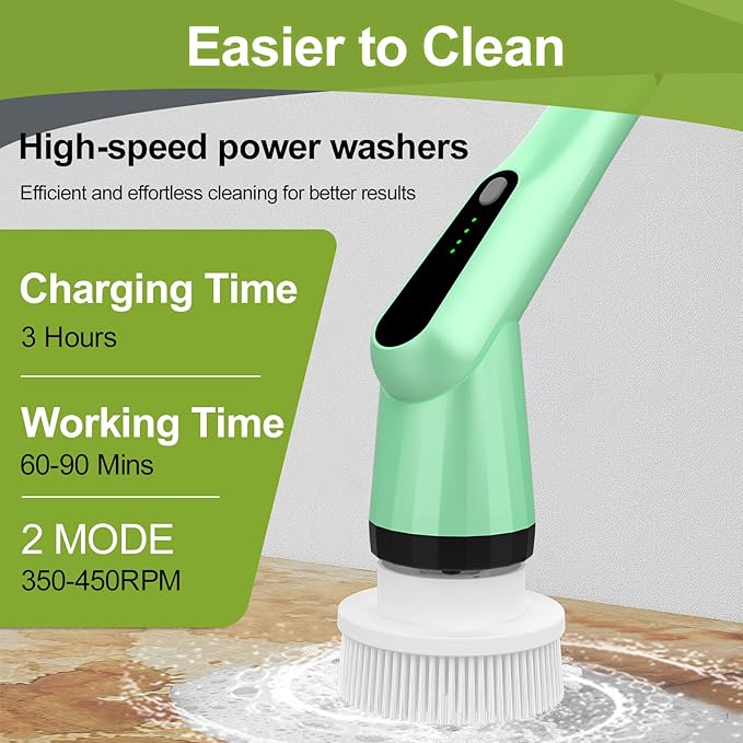 Electric Spin Scrubber Green