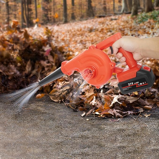 Mini Leaf Blower 2-in-1 Electric Blower Mini Blower Cordless Small Leaf Blower Dust Catcher Car Blower Handheld Vacuum Cleaner for Lawn Care Cleaning