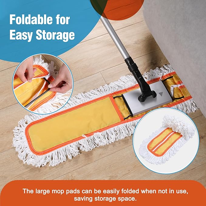 36" Microfiber Mop Pads 2 Pieces Just Fit CLEANHOME Industrial Dust Mop: B08R3F1ZZM,Yellow