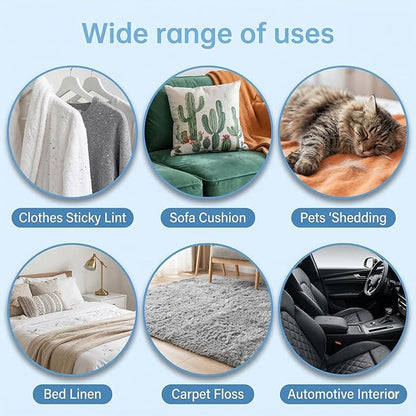 Mini Lint Roller for Travel, 8 Pcs Reusable Washable Hair Remover Lint Rollers with Sticky Gel Foldable Hair Lint-Roller for Clothing, Pet Hairs, Car Seats (3.7 x 1.1 in)
