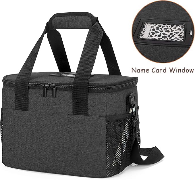 Trunab Reusable 6 Cups Drink Carrier for Delivery Insulated Drink Caddy with Handle and Shoulder Strap, Adjustable Dividers, Beverages Carrier Tote Bag, for Daily Life Takeout, Outdoors, Travel