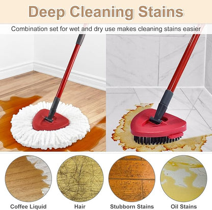 Mop Heads Replacements for Ocedar, Mop Replace Head for O Cedar, Mop Heads for O Cedar, Mop Replace Head for Cedar, Mop Heads for O Cedar Spin Mop Include 2 Mop Refills 2 Scrubber Mop Head 1 Mop Base