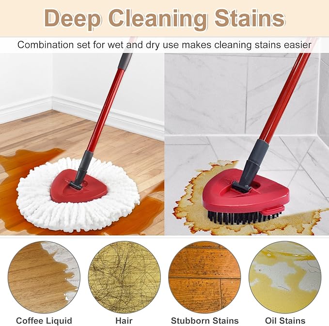 Mop Heads Replacements for Ocedar, Mop Replace Head for O Cedar, Mop Heads for O Cedar, Mop Replace Head for Cedar, Mop Heads for O Cedar Spin Mop Include 4 Mop Refills 2 Scrubber Mop Head 1 Mop Base