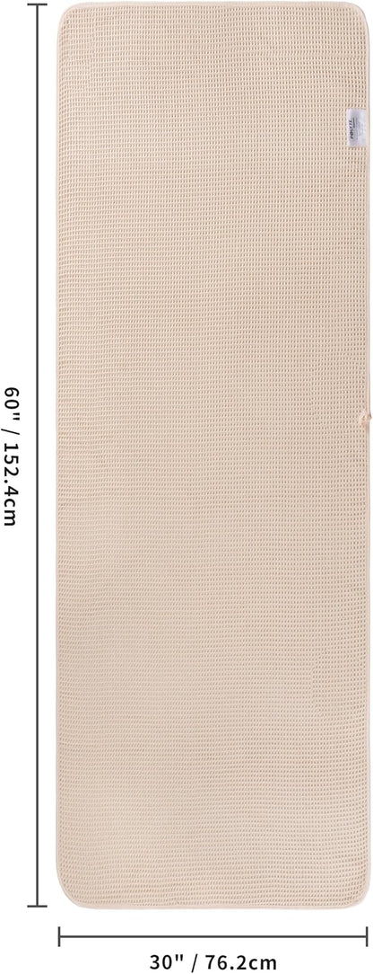 POLYTE 430 GSM Microfiber Oversize Quick Dry Lint Free Bath Towel, 60 x 30 in, 4 Pack (Waffle Weave)
