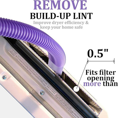 Fullclean Dryer Vent Lint Vacuum Attachments Hose for Dyson Gen5 V15 V15s V12 V11 V10 V9 V8 V7 Detect Absolute Cyclone Outsize Slim Nozzle Crevice Flexible Lint Removal Tool Dryer Vent Cleaner Kit