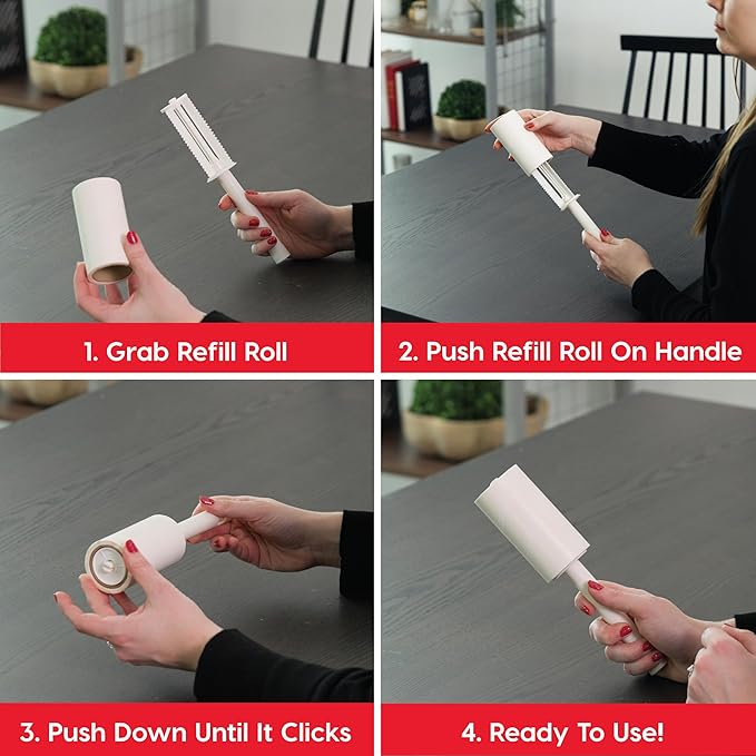 IRIS USA Extra Sticky Lint Rollers, 6 Pack of Standard Refills Only - No Handle/Cover Included - 90 Sheets/Roll, 540 Sheets Total, for Dog Cat Pet Hair On Clothes, Couch, Bed, Floor, Car, Stairs