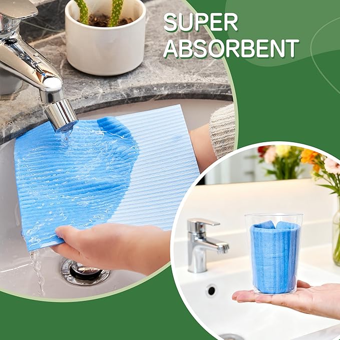 Swedish Dishcloths for Kitchen 10 Pack, Grey Cellulose Sponge Cloths of Reusable Dish Cloths for Cleaning,Super Absorbent Dish Towels for Washing Dishes