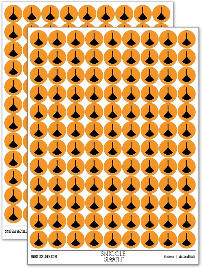 Feather Duster Cleaning 200+ Round Stickers - Matte Finish - 0.50" Size - Orange