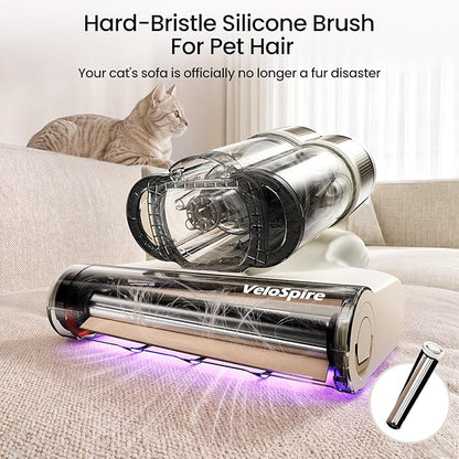 Bed Vacuum Cleaner, 20Kpa Mattress Vacuum Cleaner with 253.7nm UV-C Light & Dual Ultrasonic Tech, 149°F Hot Air, Pet Hair Brush for Cleaning Bed, Sofa, Carpet and Baby Crib