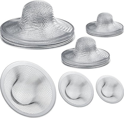 12 Pieces Stainless Steel Sink Strainer Drain Strainer with 4.5/2.75/2.25 Inch for Sink Drainage Kitchen Bathroom Bathtub Drain Screen