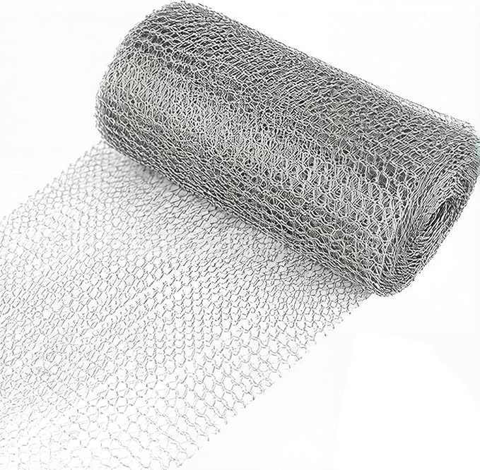 Stainless Steel Wool for Rodent Control - 6m x 12.7cm Double Woven Mesh Roll, Mice Blocker and Gap Sealer for Home & Garden Protection