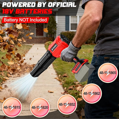 Cordless Leaf Blower Compatible for Milwaukee 18V Battery(NO Battery), Mini Turbo Jet Blower with 2 Nozzles, Lightweight & One-Hand Use, for Patio Garage Yard Cleaning Car Dryer(Tool Only)