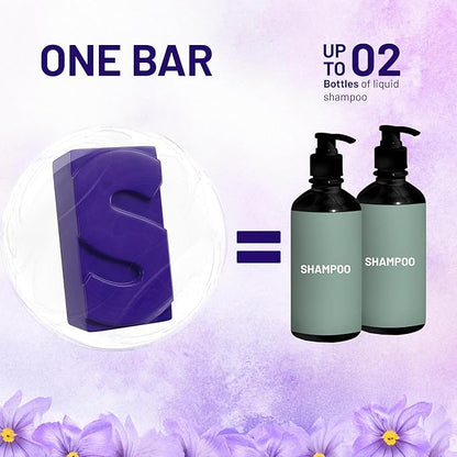 Herbishh Shampoo Bar for Hair Growth – Strengthening & Nourishing, Solid Soap for Thinning Hair, Paraben-Free & Sulfate-Free, 3.53 oz (Purple Shampoo, Pack of 1)