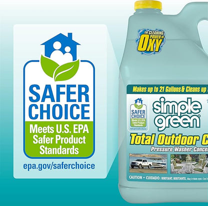Simple Green Oxy Solve Total Outdoor Cleaner Concentrate, Pressure Washer & Manual Use, EPA Safer Choice Certified, Peroxide Cleaner for Wood, Concrete, Vinyl & More
