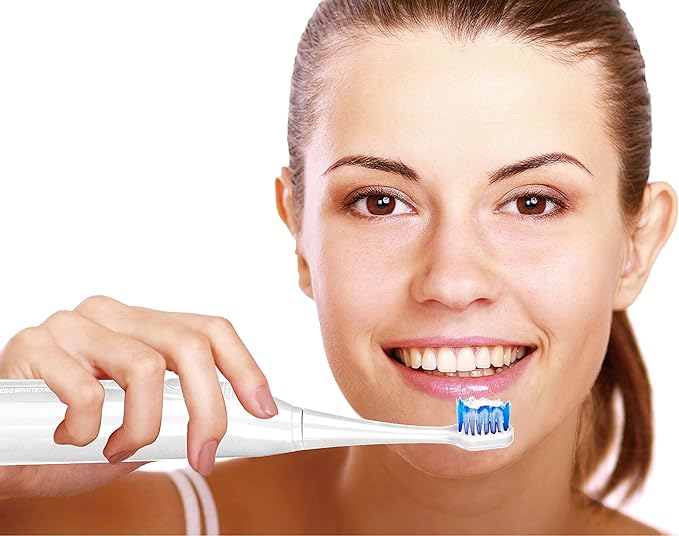 Pursonic S430 SmartSeries Electronic Power Rechargeable Sonic Toothbrush with 40,000 Strokes Per Minute, 12 Brush Heads Included (White)