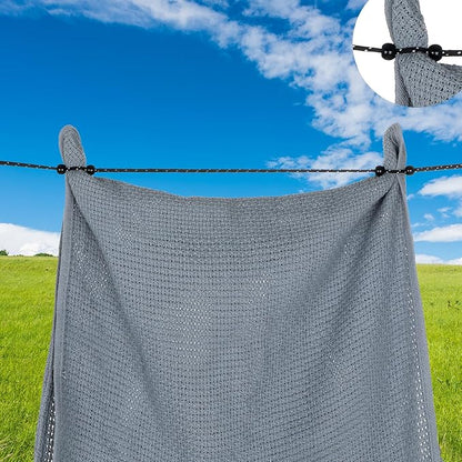 Travel Clothesline Portable Clothesline Outdoor Clotheslines Retractable Clotheslines Lightweight Camping Clothes Line with 12 Beads for Indoor Hotels Backyard Outdoor Cruise Ships RVs Tents 9.8 Feet